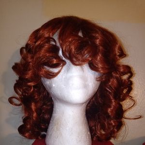 COPPER GINGER/AUBURN FULL CAP WIG.HUMAN BLENDED HAIR.GREAT VOLUME/BODY WIG.